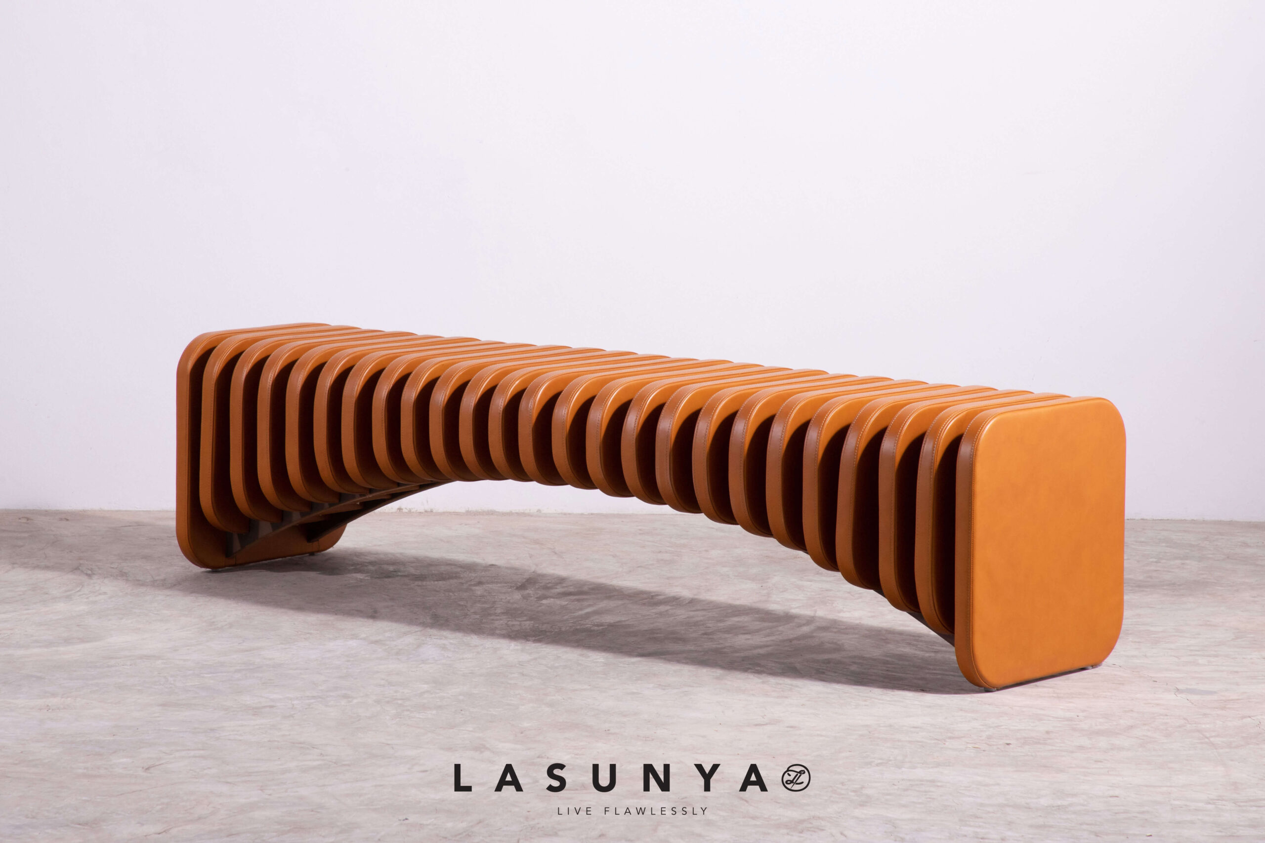 Skeleton Leather Bench Lasunya Sofa