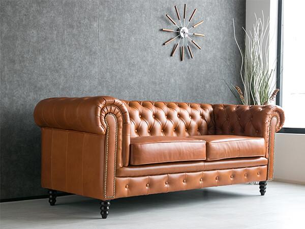 Brown Leather Chesterfield Sofa Lasunya